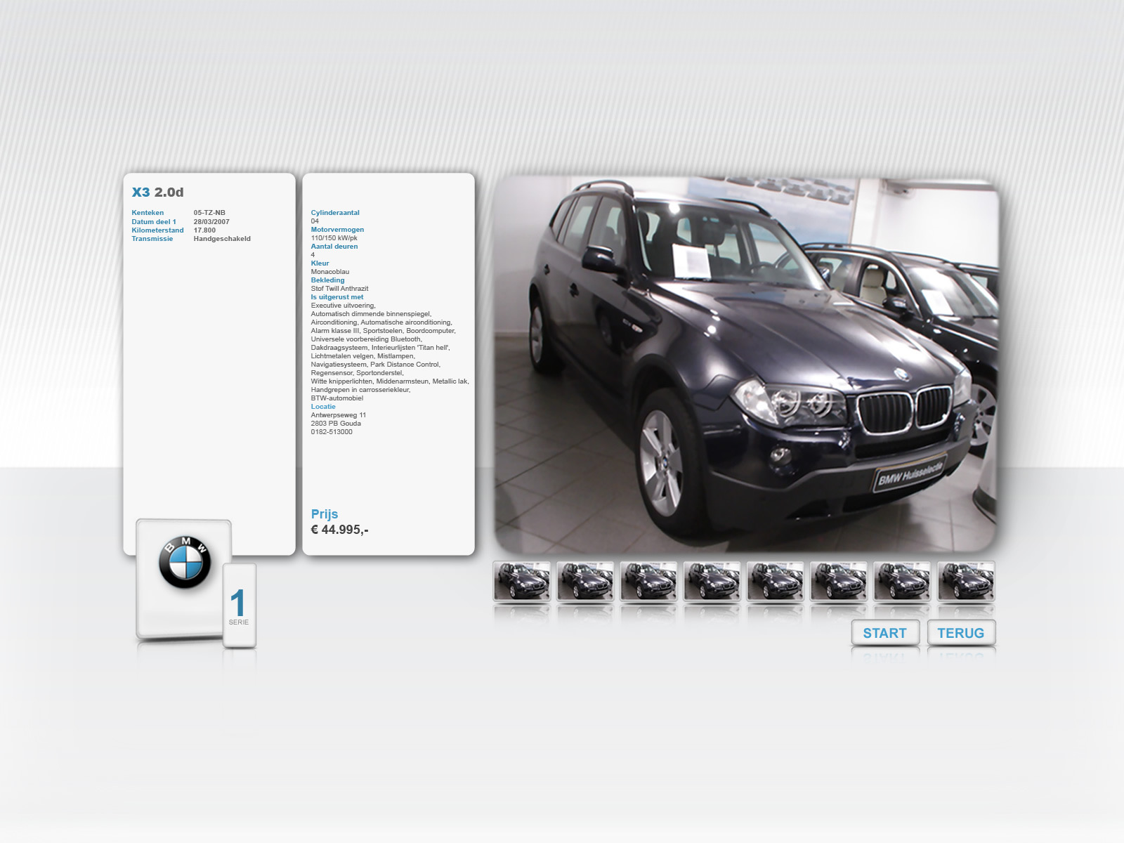 BMW touchscreen kiosk, additional screen