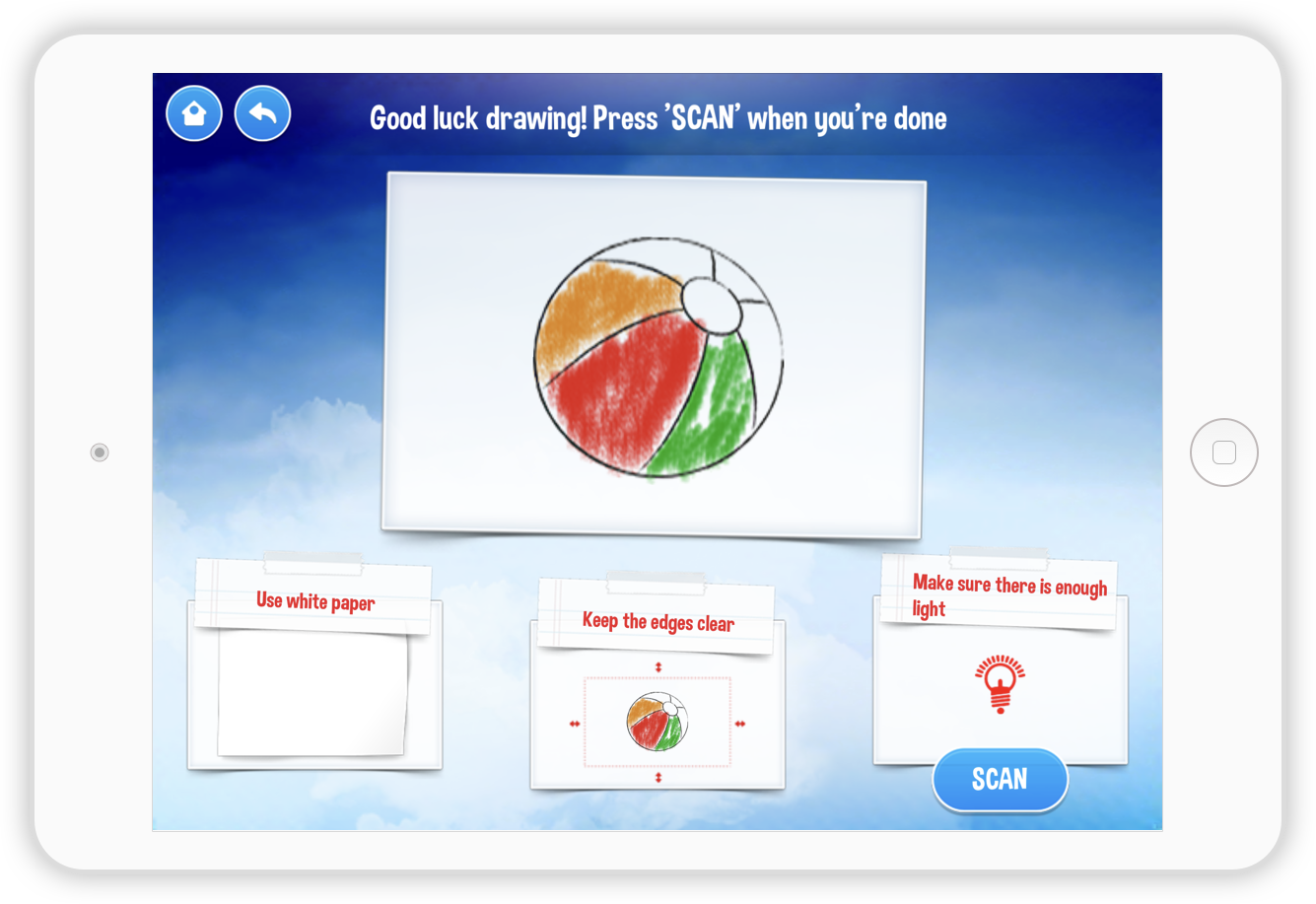 The app’s colorful game world