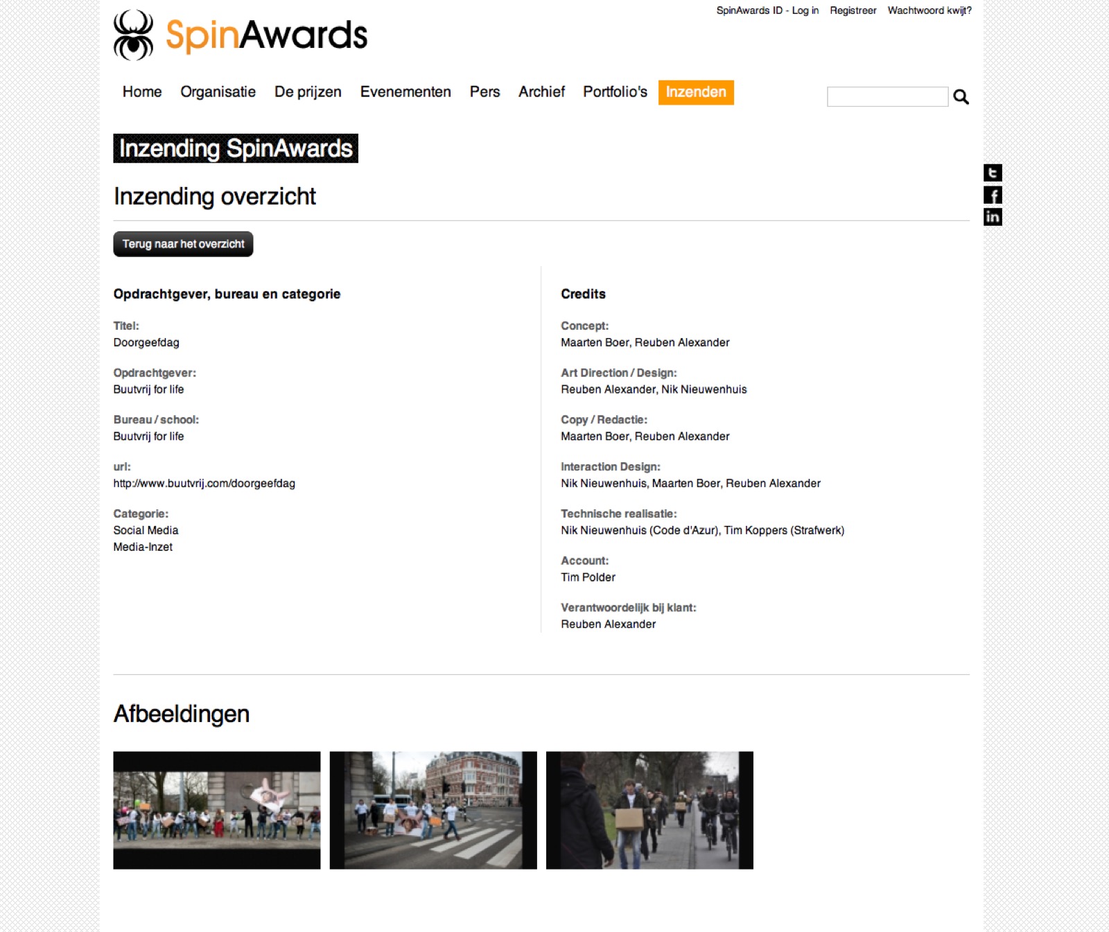 SPIN Award 2012 submission for the Buutvrij campaign