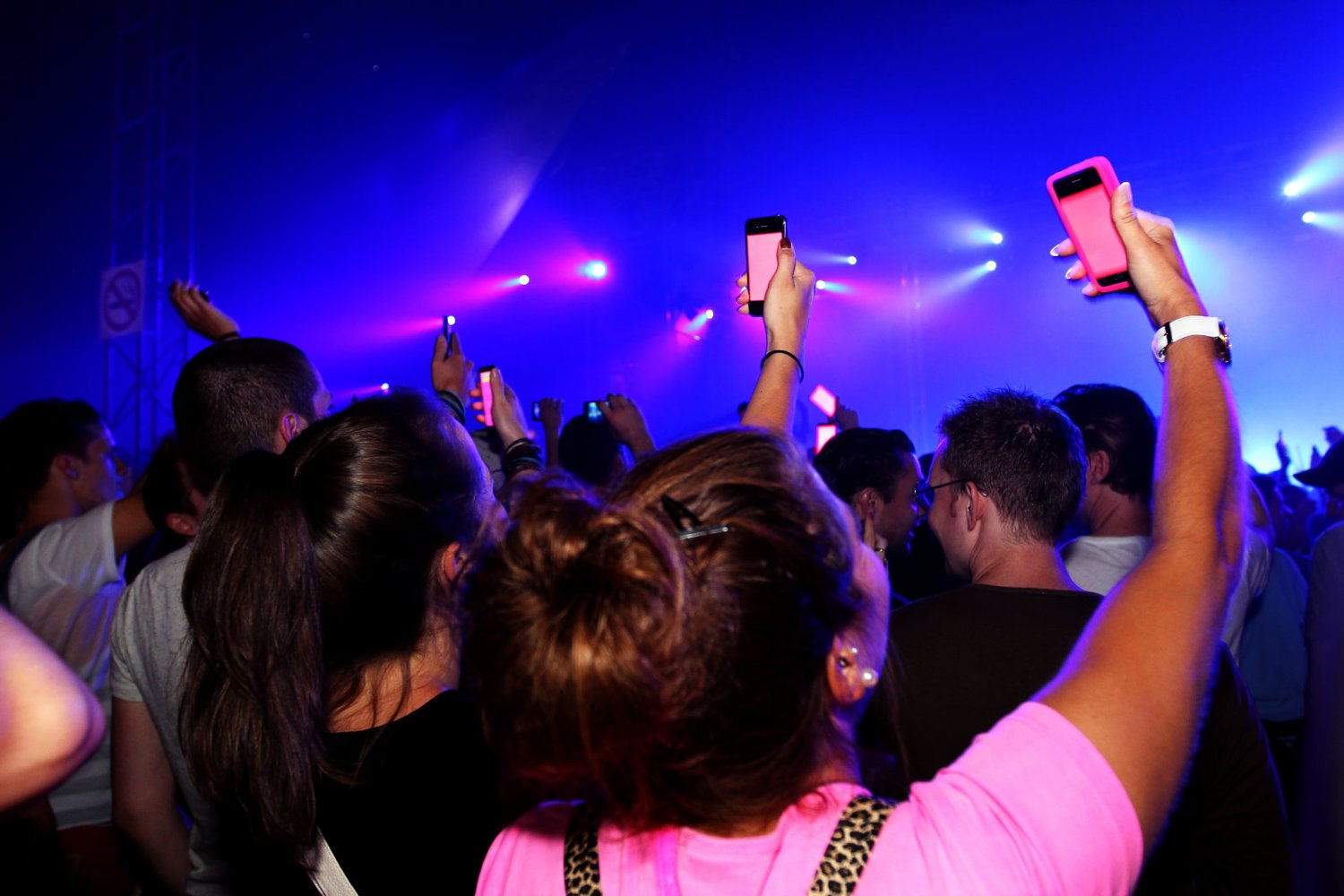 Stage of the XO opening show with light effects