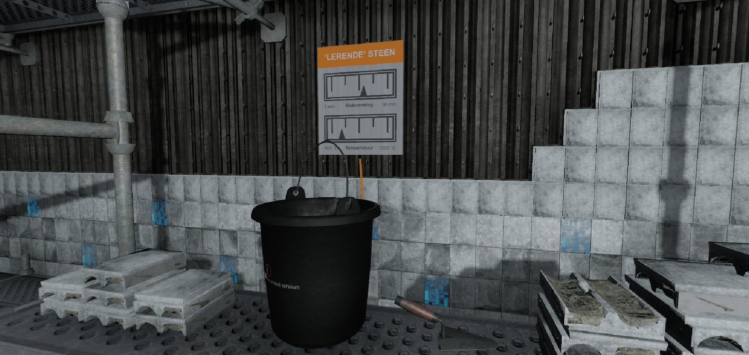 Practicing bricklaying in VR with special fireproof bricks