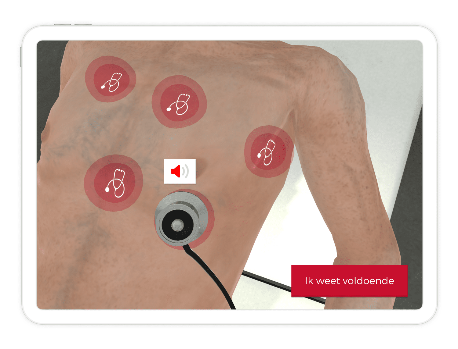 Heart Valve game screen with examination options