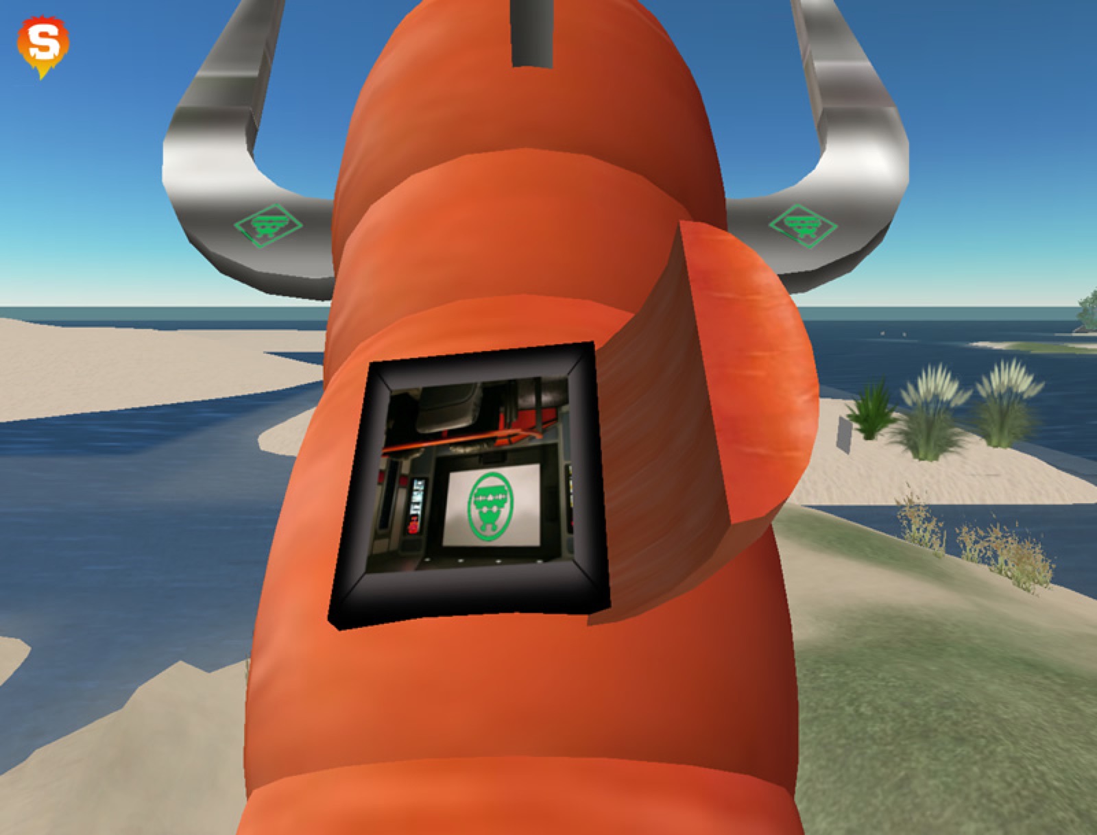 Close-up of the Lowlands alien mascot avatar