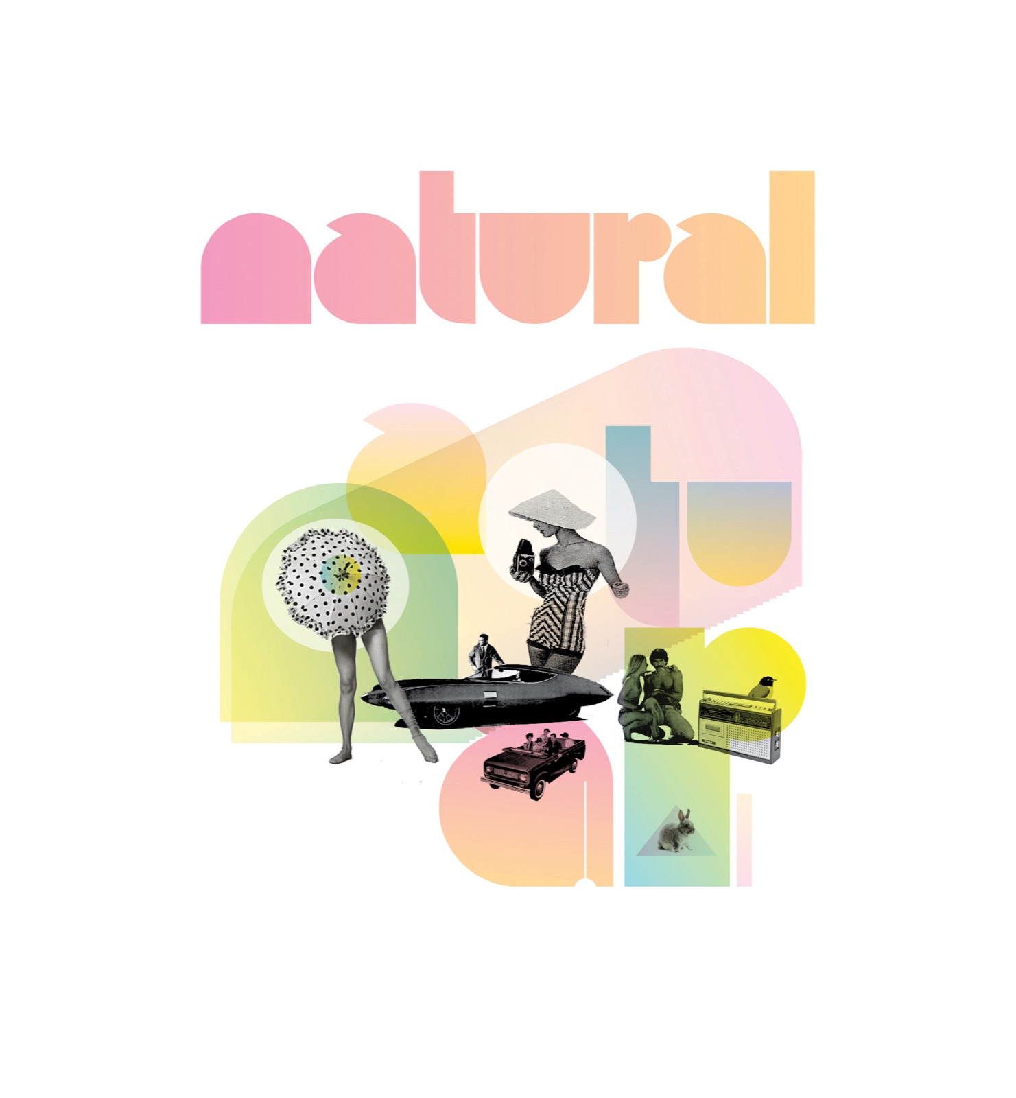 Natural High event poster, colourful collage design