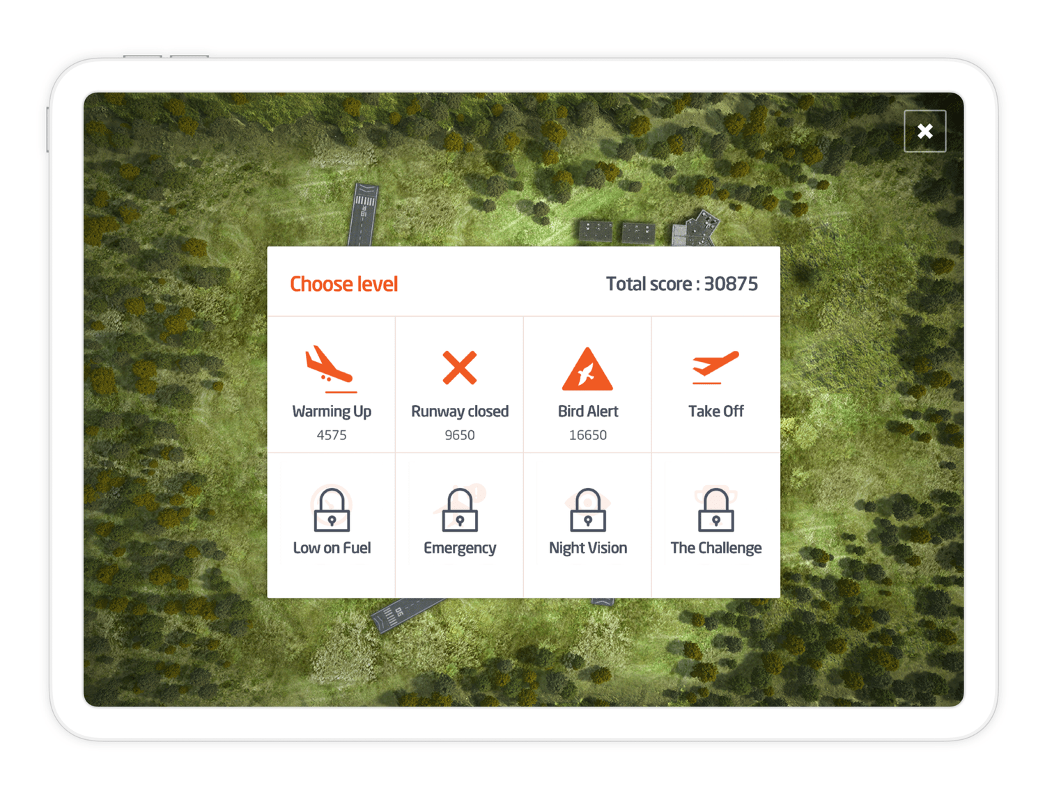 Gameplay: planes approaching the runway